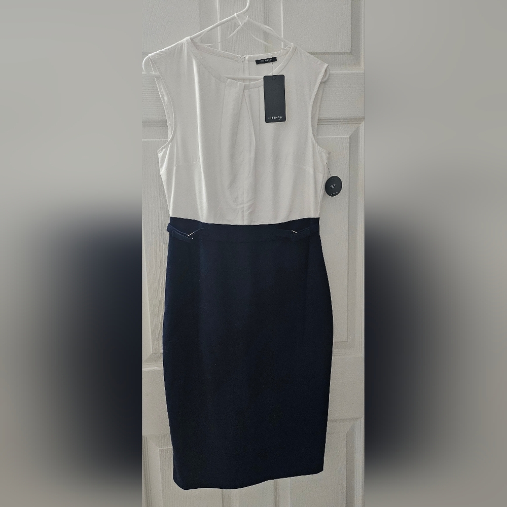 Blue Knee-Length Pencil Skirt Dress